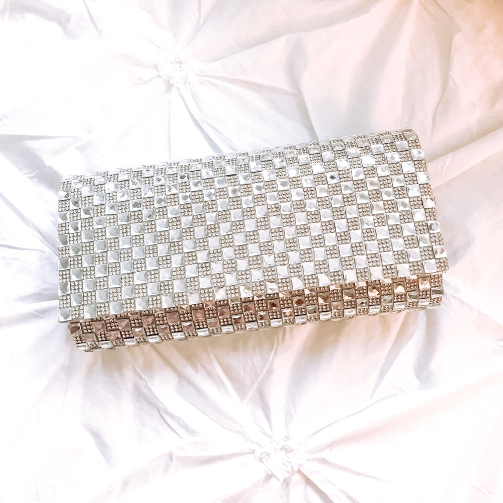 Laura Silver Rhinestone Clutch - Picture 2 of 6